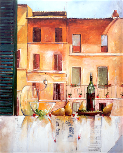 Cityscape "Facades of Italy" Original Artwork by Judith Dalozzo