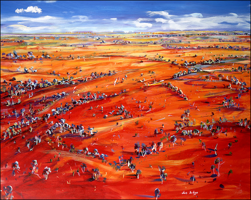 Distant Ranges Landscape "Far Horizon" Original Artwork by Louis Dalozzo