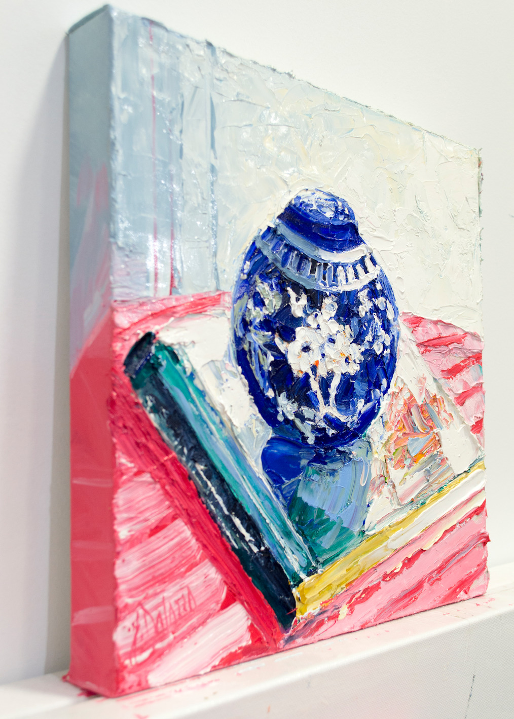 Left View Of Still Life Painting "My Favourite Ginger Jar" By Judith Dalozzo