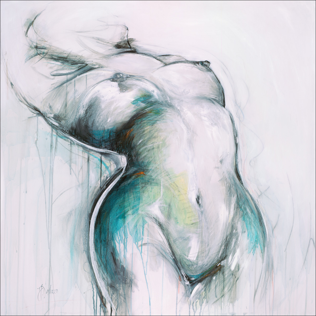 Nude "Female Nude Torso" Original Artwork by Judith Dalozzo