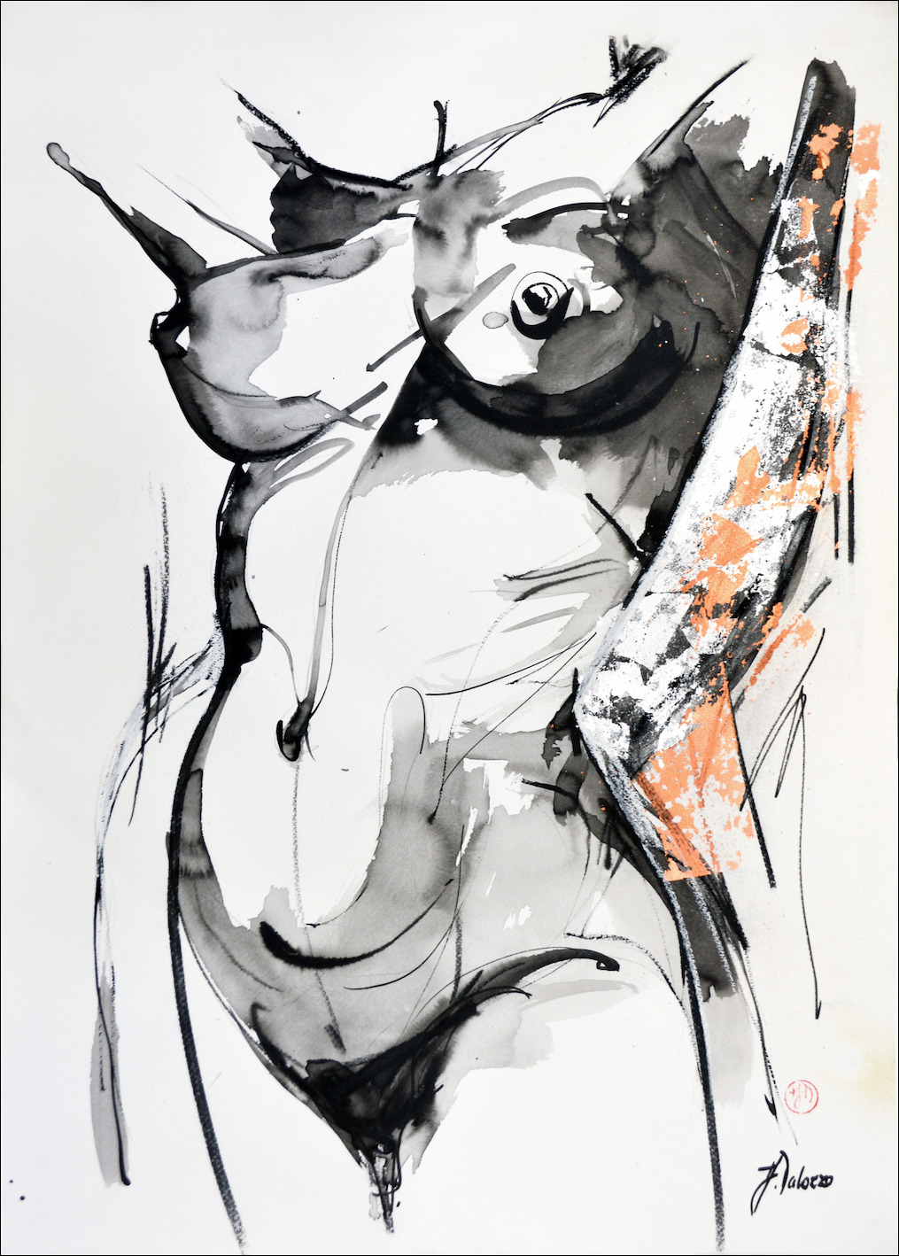 True Semblance Nude "Female Study 2" Original Artwork by Judith Dalozzo
