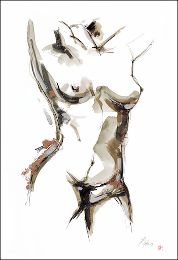 True Semblance Nude "Female Torso" Original Artwork by Judith Dalozzo