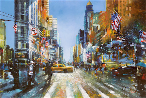 New York Cityscape Canvas Print "Flatiron Building District" by Judith Dalozzo