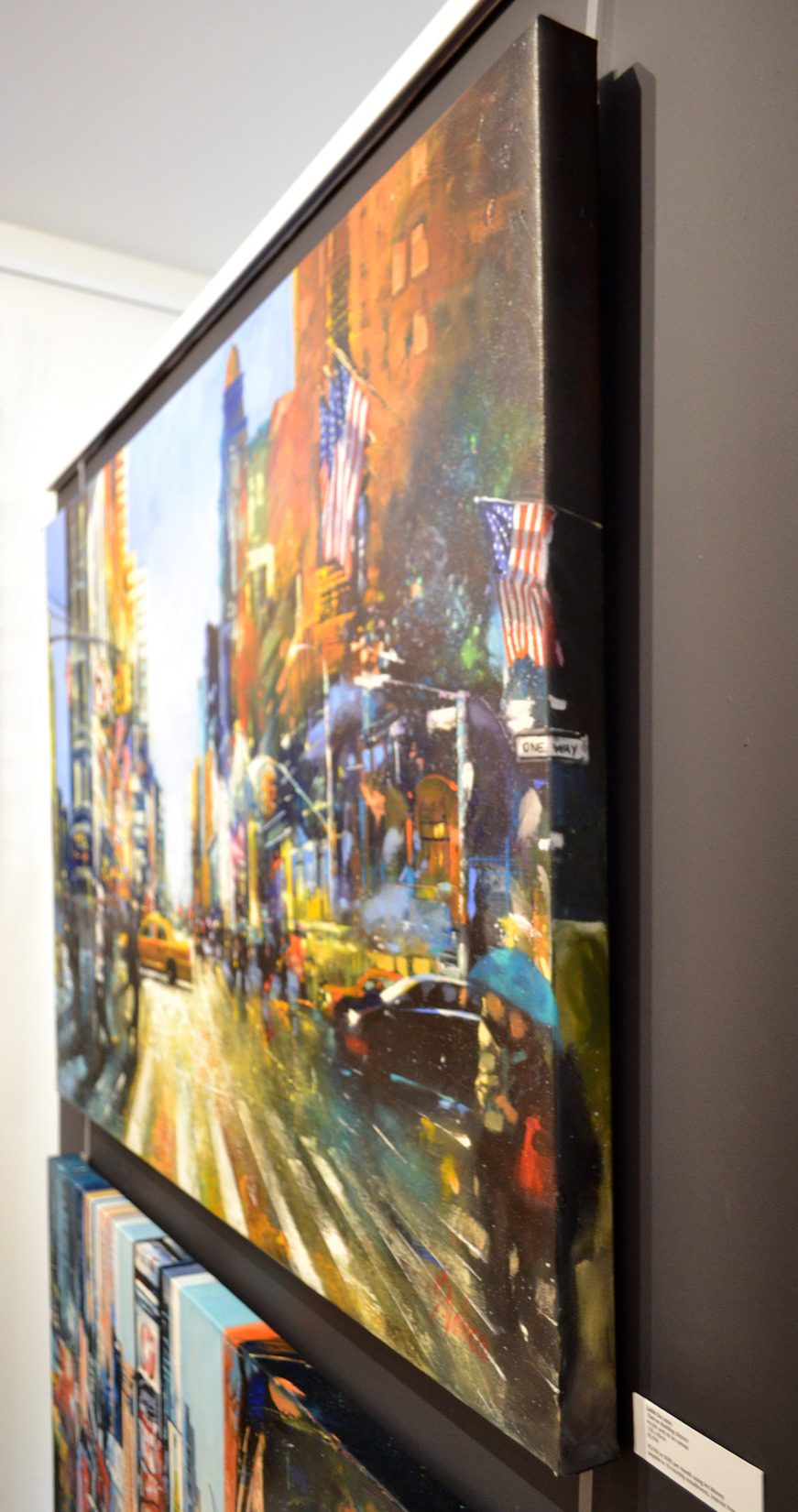 Side View Of Cityscape Painting "Flatiron Building District" By Judith Dalozzo