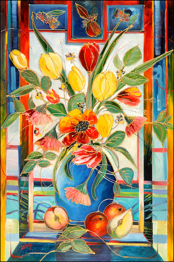 Still Life "Floral Harmony" Original Artwork by Lucette Dalozzo
