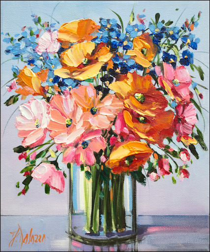 Floral Still Life Painting "Flowers" by Judith Dalozzo