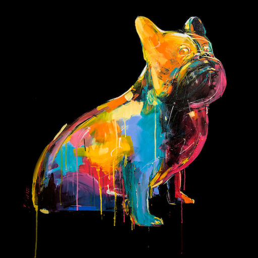 Fluro Animal Canvas Print "Fluro Dog 1" by Judith Dalozzo