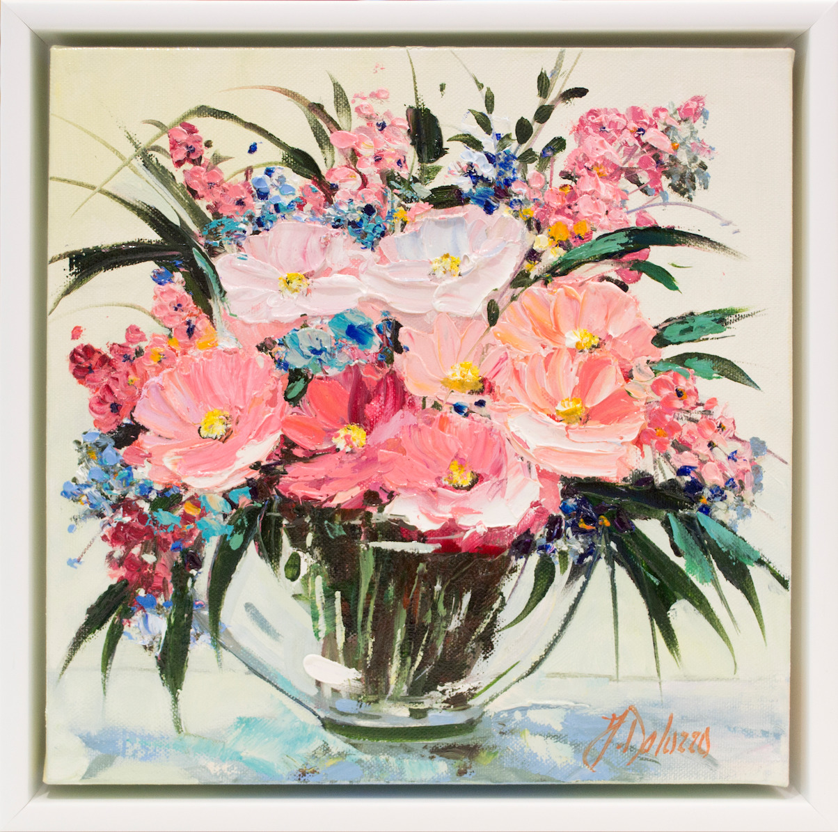 Framed Front View Of Still Life Painting "Forever Yours" By Judith Dalozzo