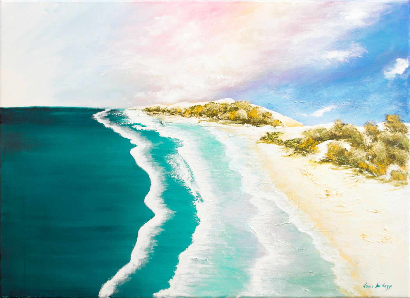 Beach Seascape "Out on Fraser Island" Original Artwork by Louis Dalozzo