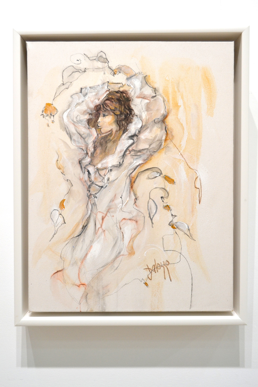 Framed Front View Of Nude Painting "Free Spirited" By Lucette Dalozzo