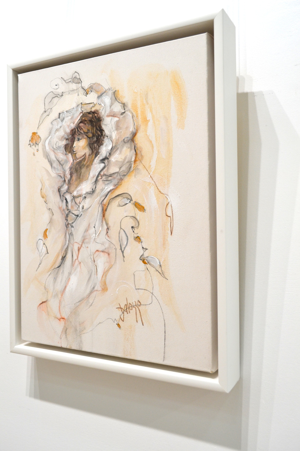Framed Side View Of Nude Painting "Free Spirited" By Lucette Dalozzo