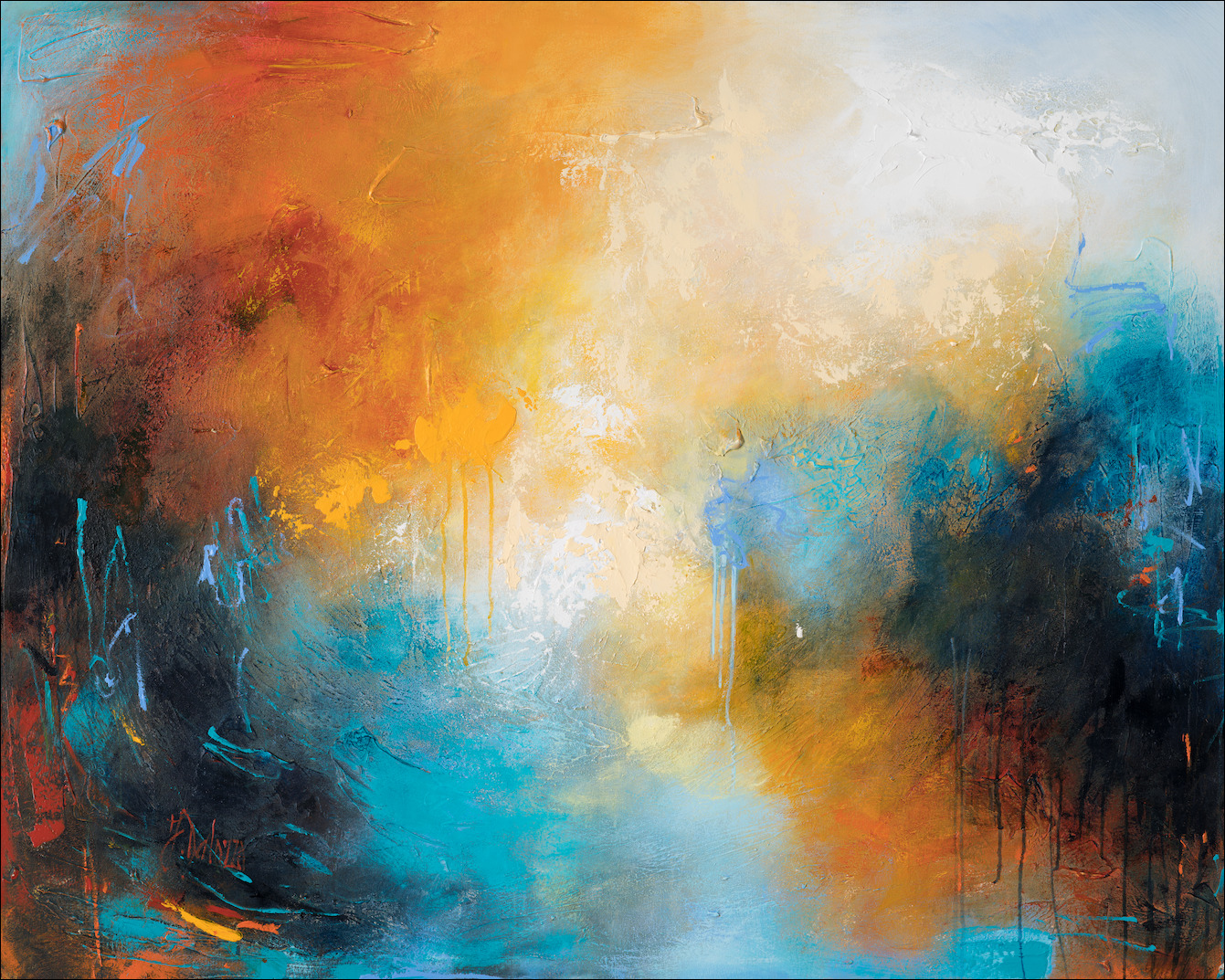 Impulsion Abstract Canvas Print "Fusion" by Judith Dalozzo