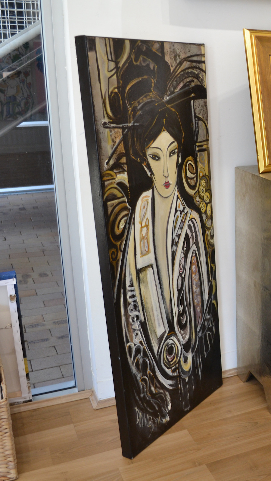 Side View Of Figure Painting "Geisha 6" By Lucette Dalozzo