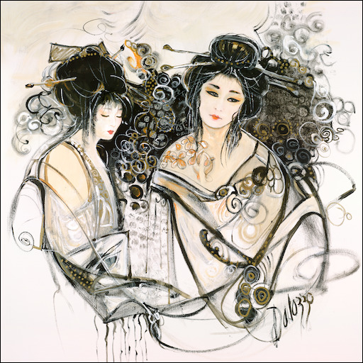 Figure Postcard "Geisha Girls" by Lucette Dalozzo