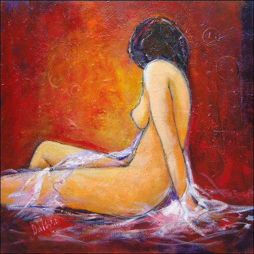 Nude "Glowing Nude" Original Artwork by Lucette Dalozzo