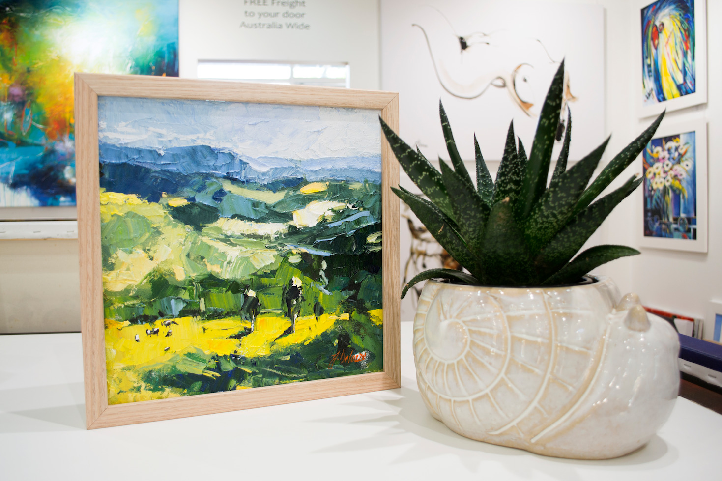 Wall Design Ideas With Landscape Painting "Gold Coast Hinterland" By Judith Dalozzo