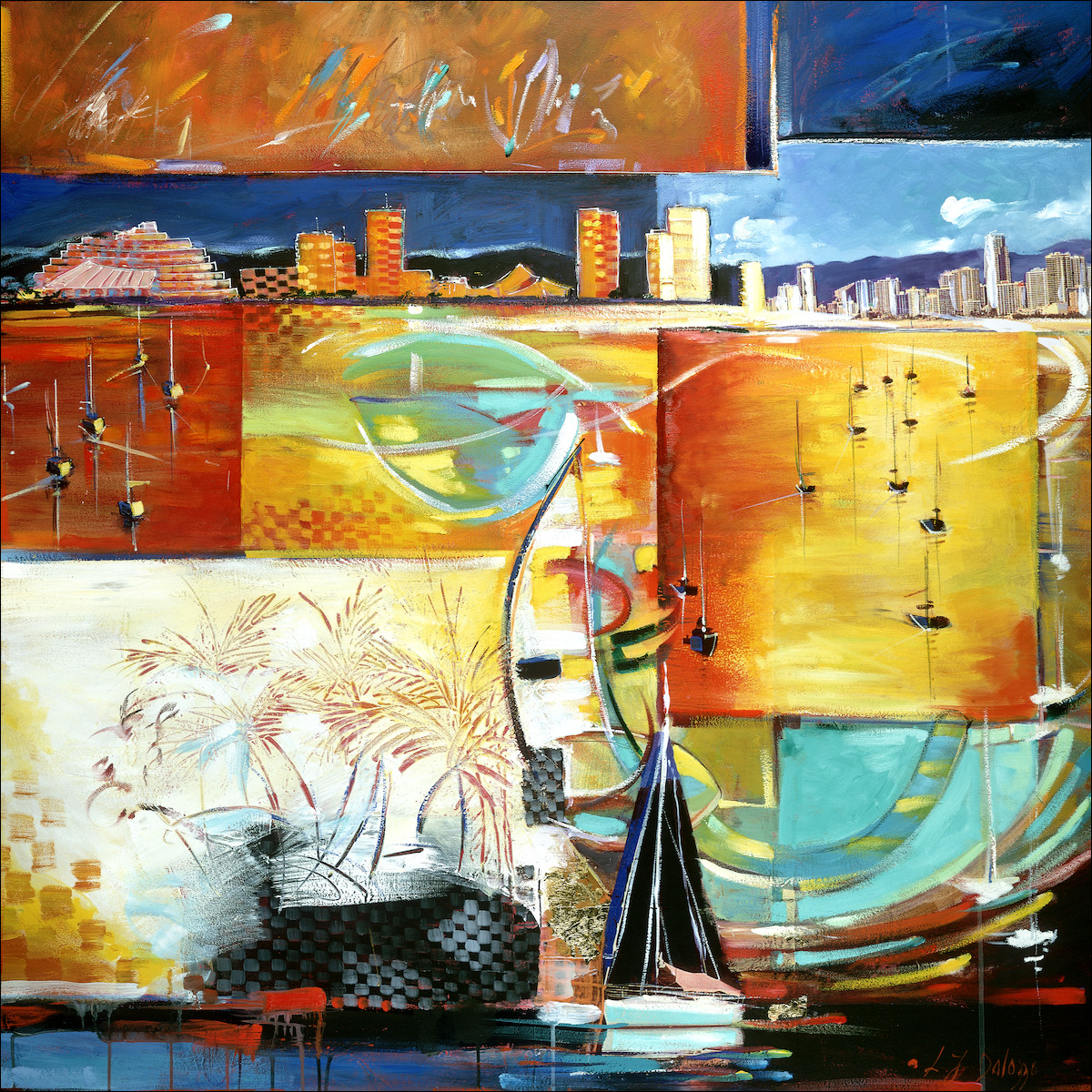 Cityscape Canvas Print "Gold Coast Red" by L&J Dalozzo