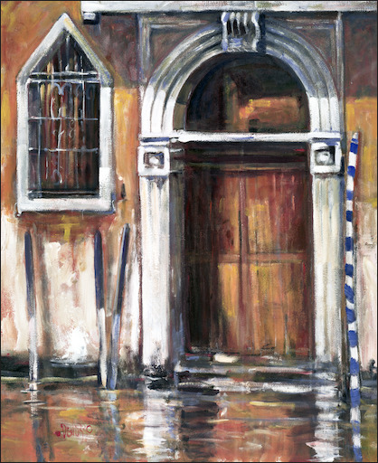 Italy Cityscape "Golden Door Venice" Original Artwork by Lucette Dalozzo