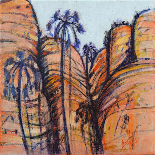 Landscape "In The Heart of The Bungles" Triptych Middle Panel Original Artwork by Lucette Dalozzo