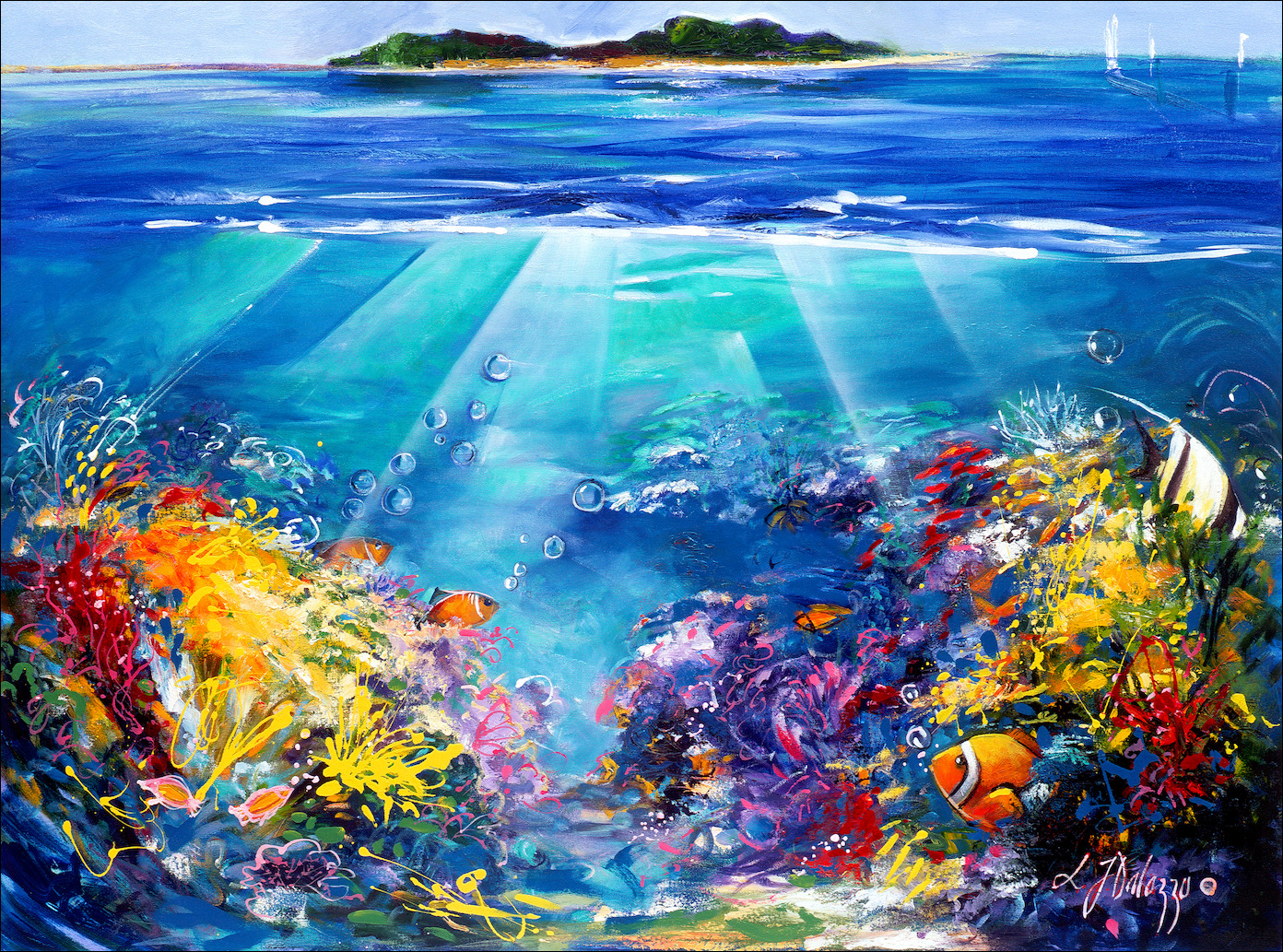 Reef Seascape Canvas Print "Island Rays" by L&J Dalozzo