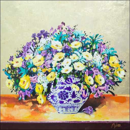 Floral Still Life Painting "Jacarandas in Bloom" by Judith Dalozzo