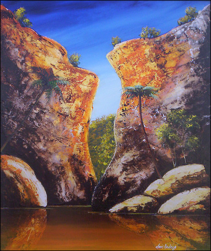 Water Reflection Landscape Painting "Kimberley Dip" by Louis Dalozzo