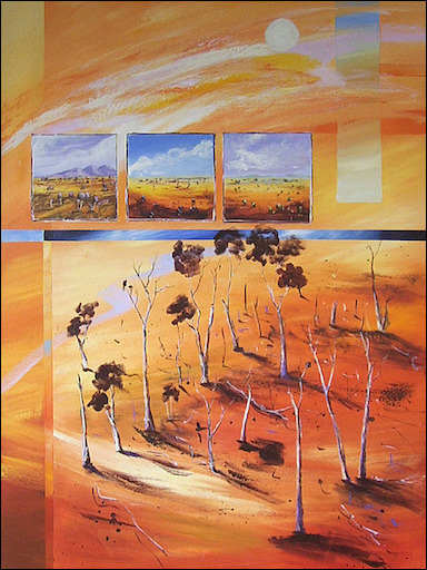Landscape "Land of Far Horizons" Original Artwork by Louis Dalozzo