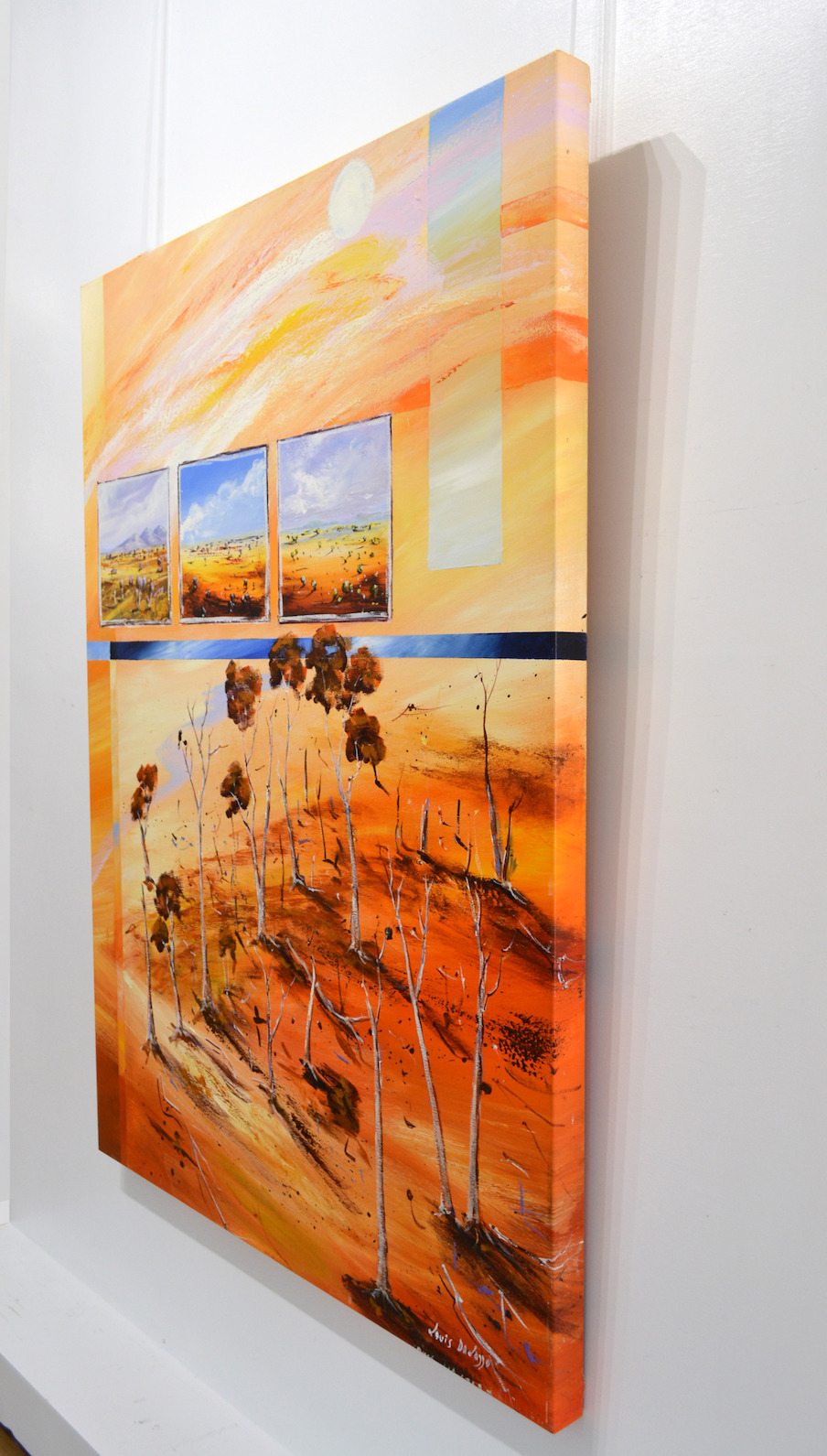 Side View Of Landscape Painting "Land of Far Horizons" By Louis Dalozzo
