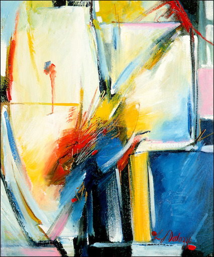 Abstract Canvas Print "Liberty Blue Vase" by L&J Dalozzo