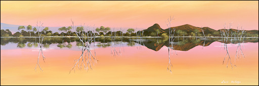 Water Reflection Landscape "Lily Creek Lagoon Kimberley" Original Artwork by Louis Dalozzo