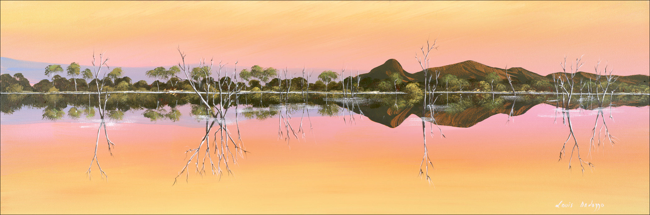 Water Reflection Landscape "Lily Creek Lagoon Kimberley" Original Artwork by Louis Dalozzo