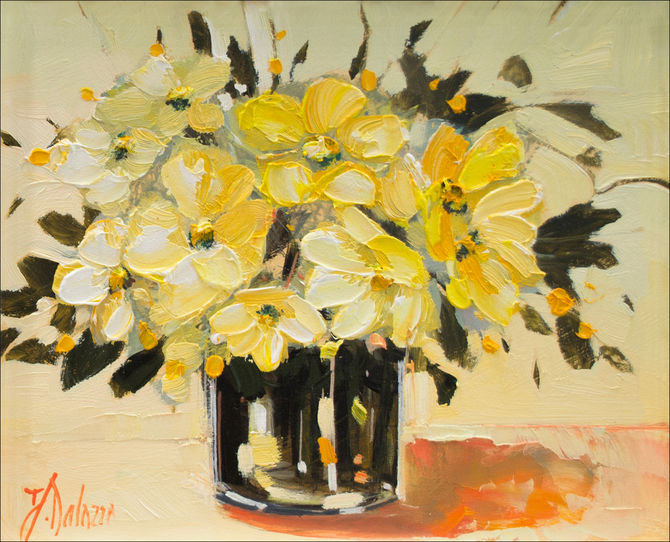 Floral Still Life "A Little Bit of Sunshine" Original Artwork by Judith Dalozzo