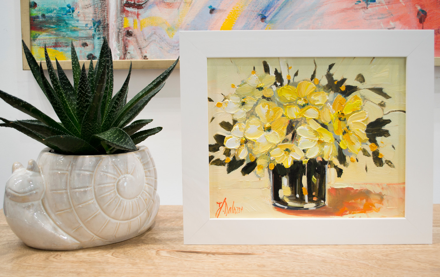 Wall Design Ideas With Still Life Painting "A Little Bit of Sunshine" By Judith Dalozzo