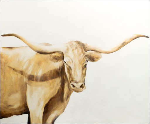 Animal Painting "Longhorn" by Judith Dalozzo