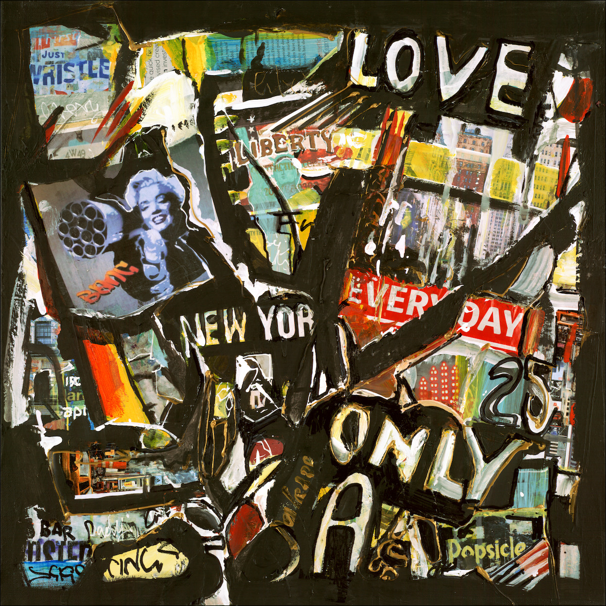 New York Cityscape "Love NYC" Original Artwork by Lucette Dalozzo
