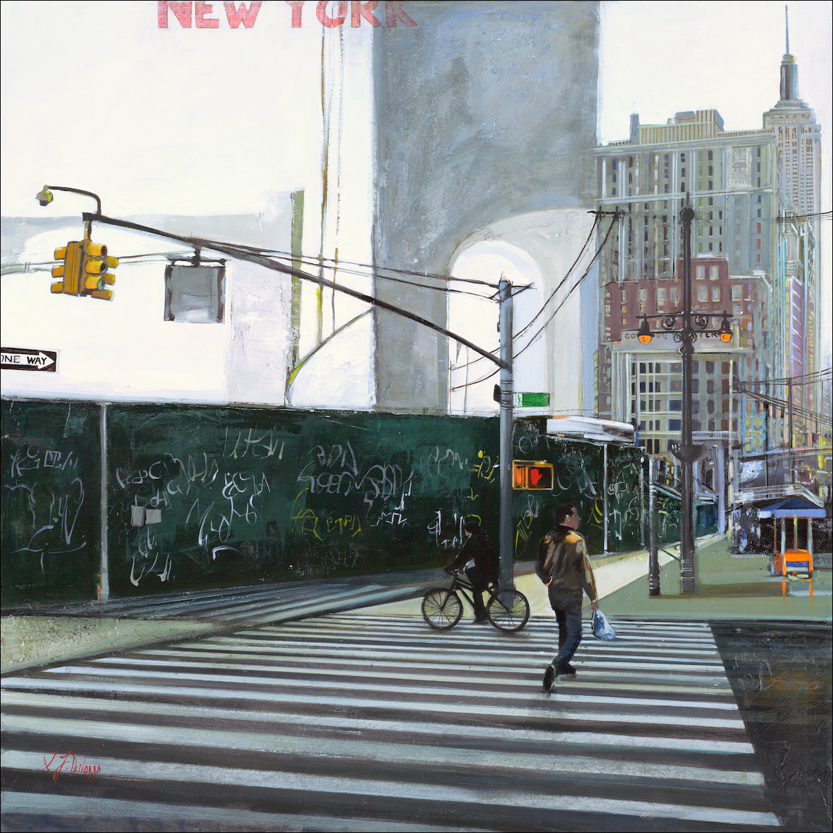 Cityscape "Lower East Side New York City" Original Artwork by L&J Dalozzo