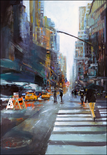 New York Cityscape "Madison Ave NYC" Original Artwork by L&J Dalozzo