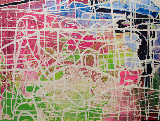 Abstract "Mapping My Way out" Original Artwork by Judith Dalozzo