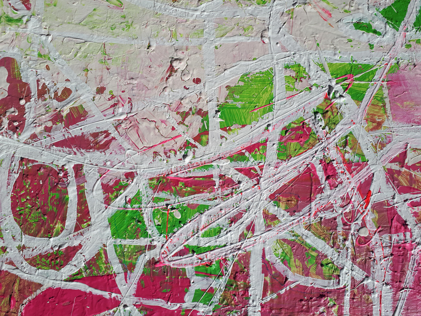 Close Up Detail 3 Of Acrylic Painting "Mapping My Way out" By Judith Dalozzo