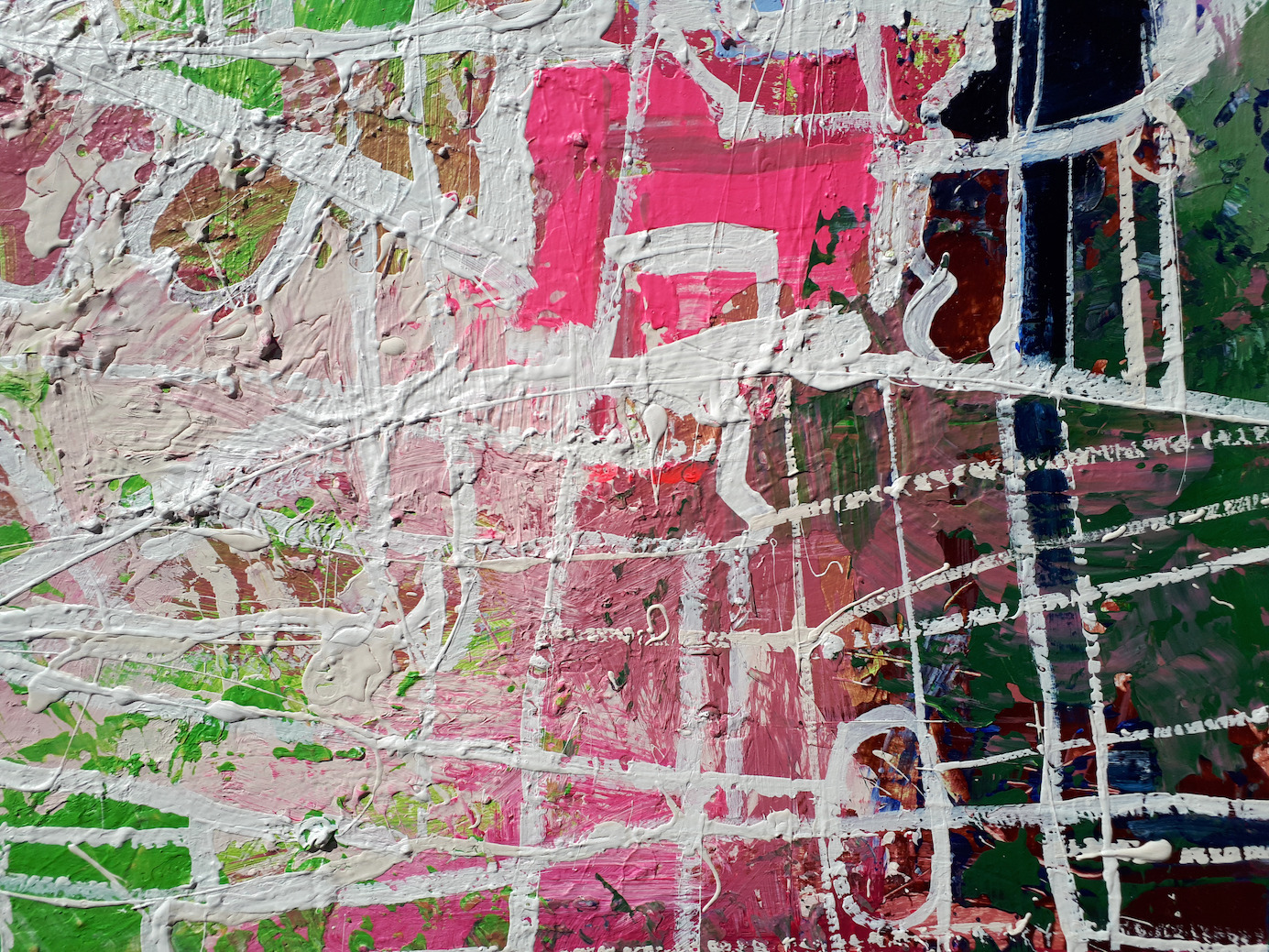Close Up Detail 4 Of Acrylic Painting "Mapping My Way out" By Judith Dalozzo