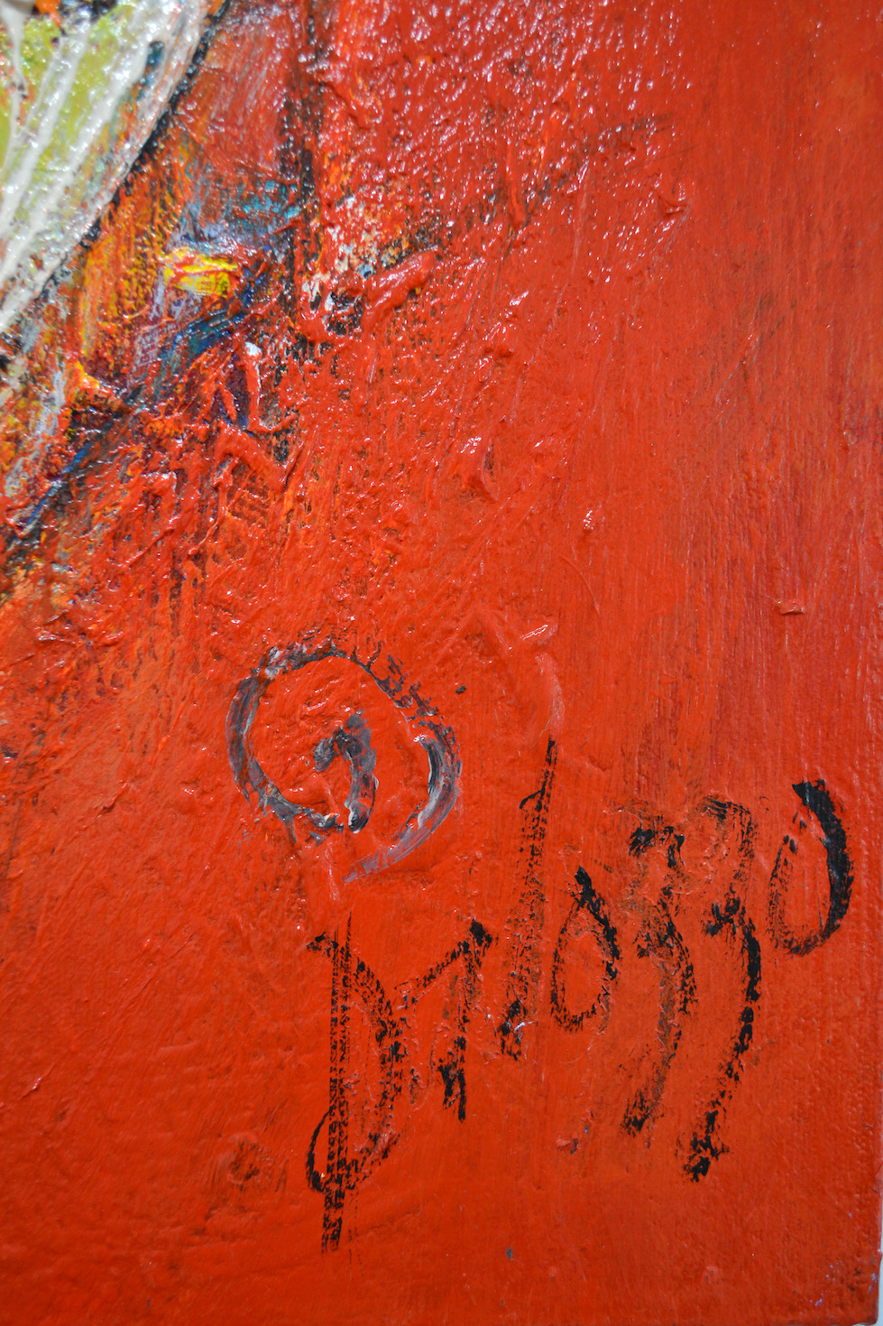 Close Up Signature Of Acrylic Painting "Melody 3" By Lucette Dalozzo