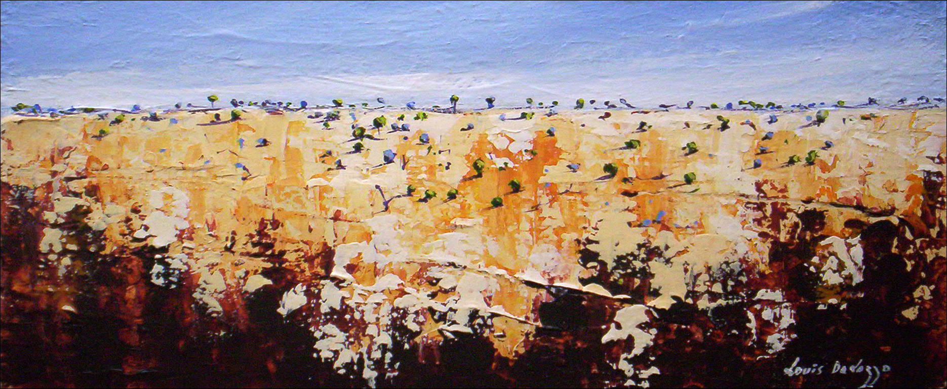 Edge Of The Stony Landscape "Mitchell Grass Country 2" Original Artwork by Louis Dalozzo