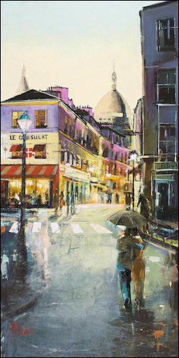 Cityscape Canvas Print "Montmartre Paris" by Judith Dalozzo