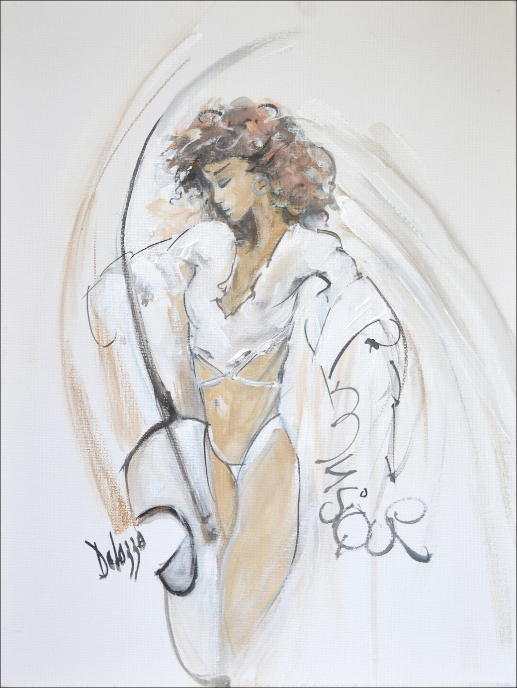 Sensuality Nude "Morning Beauty" Original Artwork by Lucette Dalozzo