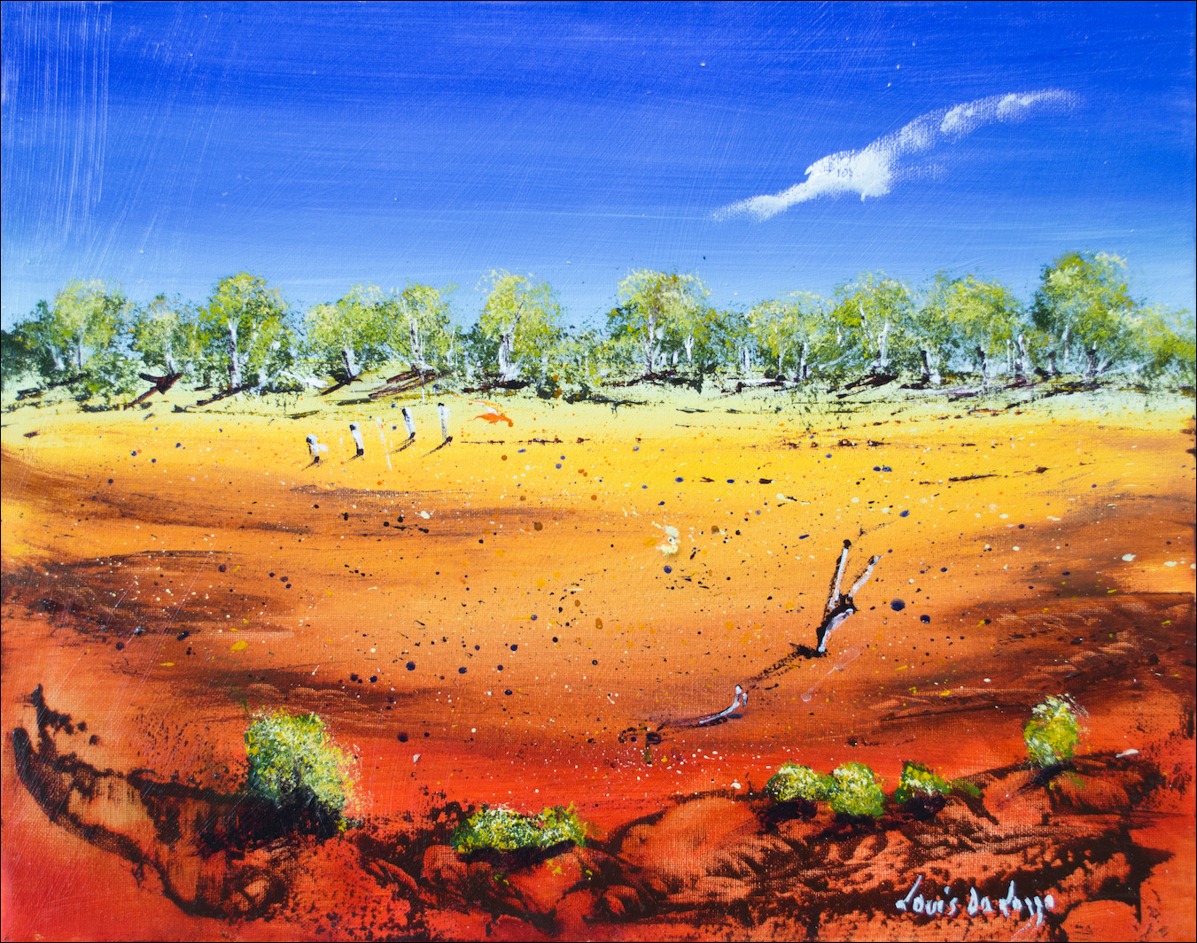 Edge Of The Stony Landscape "Near Birdsville" Original Artwork by Louis Dalozzo