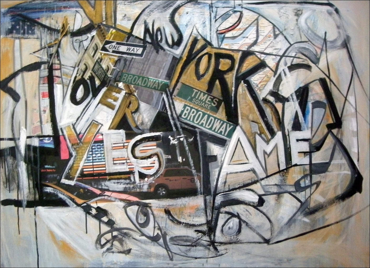 Cityscape "New York" Original Artwork by Lucette Dalozzo