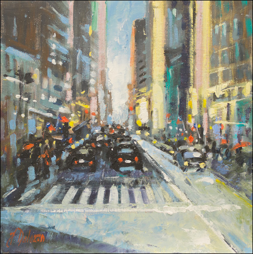 Cityscape Painting "New York Streetscape" by Judith Dalozzo
