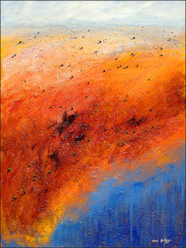 Distant Ranges Landscape "Nullarbor Plain from Waters Edge" Original Artwork by Louis Dalozzo