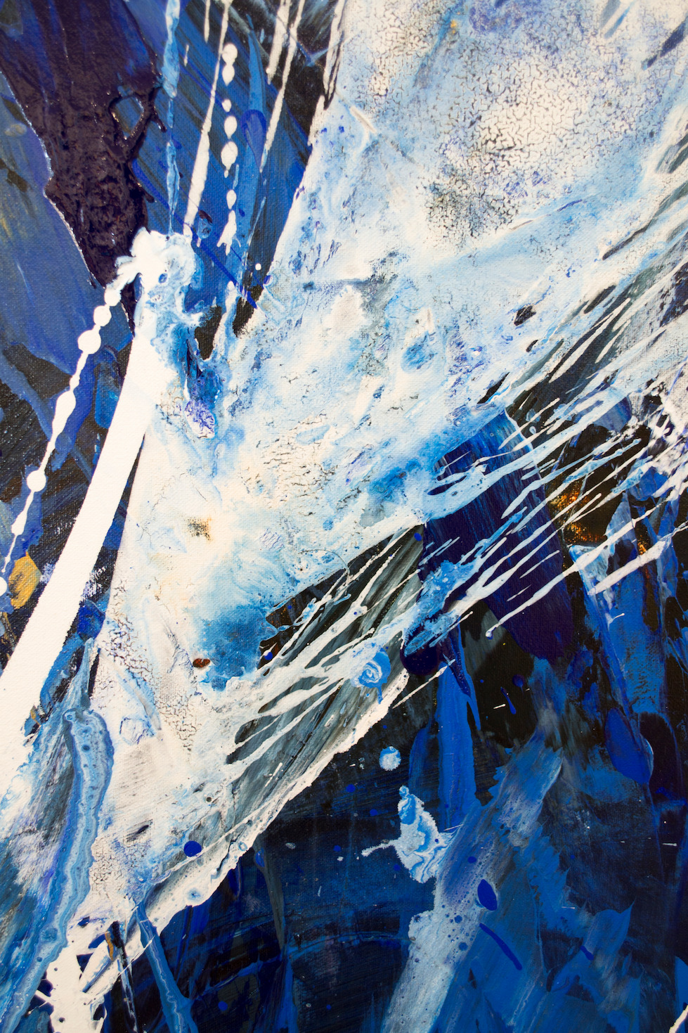 Close Up Detail 2 Of Acrylic Painting "Ocean Blues" By Judith Dalozzo