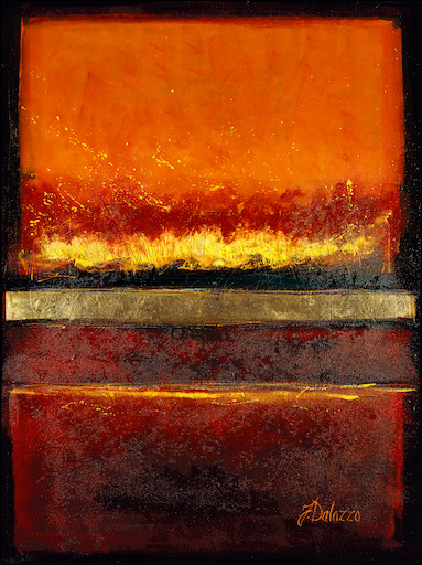 Formation Abstract "Orange Ablaze" Original Artwork by Judith Dalozzo